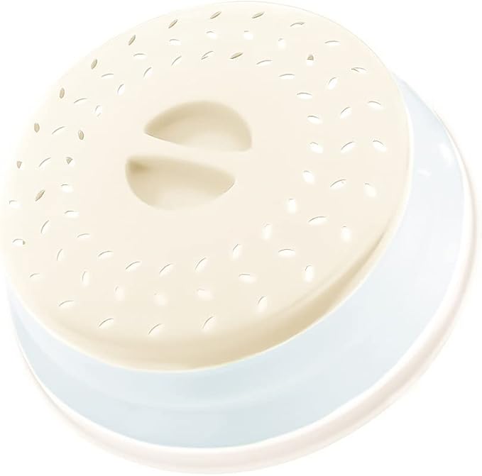 Collapsible Microwave Splatter Cover, 10.5 Inch, Microwave Plate Cover With Steam Vent (white)