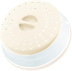 Collapsible Microwave Splatter Cover, 10.5 Inch, Microwave Plate Cover With Steam Vent (white)