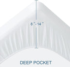 10 Pack Mattress Protector Twin Waterproof Mattress Topper Pad Cover Bed Sheets Fitted up - 14" Soft & Breathable Terry, Noiseless & Machine Washable Mattress Protector