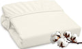 ROYALE LINENS 300 Thread Count 100% Long Staple Combed Cotton Fitted Sheet California King - Super Soft Deep Pocket Bottom Sheet - Fitted Sheets Only - Elastic Sheets (Cal King, Cream)