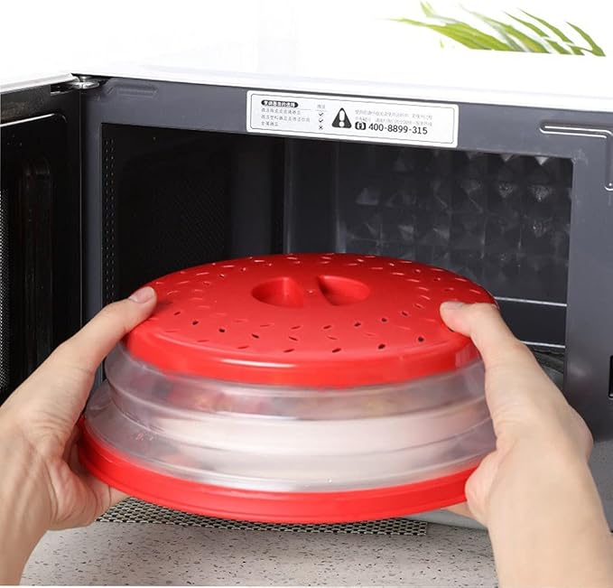 Collapsible Microwave Splatter Cover, 10.5 Inch, Microwave Plate Cover With Steam Vent (Sky blue)