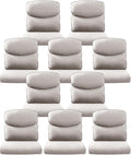 10-Piece Outdoor Patio Cushion Set - Fade & Water Resistant with Removable Olefin Cover, 22x24x4 Inch Memory Foam Cushions for Wicker Sectional Sofa – Beige/Crescent