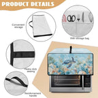Air Fryer Toaster Oven Cover with Pockets, Dustproof Electrical Appliance Cover for Kitchen Countertop, S, 14.5 x 18.5 x 9 Inches, Sea Turtle Seashell Coral Reef Blue