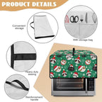 Christmas Decorations Countertop Convection Oven Cover Dust-Proof Toaster Oven Cover with Pockets, Countertop Convection Oven Protector, L, Christmas Hat Cat Paw Snowflake Green