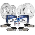 Detroit Axle - 10pc Brake Kit for 2007 2008 2009 2010 Hyundai Elantra, Front Rear Drilled & Slotted Disc Brake Rotors Ceramic Br