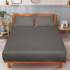 ROYALE LINENS 300 Thread Count 100% Long Staple Combed Cotton Fitted Sheet Twin - Super Soft Deep Pocket Bottom Sheet - Fitted Sheets Only - Elastic Sheets (Twin, Grey)