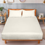 ROYALE LINENS 300 Thread Count 100% Long Staple Combed Cotton Fitted Sheet California King - Super Soft Deep Pocket Bottom Sheet - Fitted Sheets Only - Elastic Sheets (Cal King, Cream)