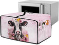 Air Fryer Toaster Oven Dust Cover Washable Fabric Convection Oven Protector with Storage Pockets, S, 14.5 x 18.5 x 9 Inches, Cow Pink Flower Pattern