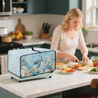 Air Fryer Toaster Oven Cover with Pockets, Dustproof Electrical Appliance Cover for Kitchen Countertop, S, 14.5 x 18.5 x 9 Inches, Sea Turtle Seashell Coral Reef Blue