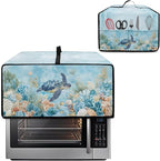 Air Fryer Toaster Oven Cover with Pockets, Dustproof Electrical Appliance Cover for Kitchen Countertop, S, 14.5 x 18.5 x 9 Inches, Sea Turtle Seashell Coral Reef Blue