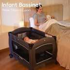Pamo Babe Portable Playpen Foldable Playard for Baby and Toddler Mattress, Changing Table for Newborn Portable Playard