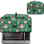 Christmas Decorations Countertop Convection Oven Cover Dust-Proof Toaster Oven Cover with Pockets, Countertop Convection Oven Protector, S, Christmas Hat Cat Paw Snowflake Green