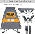 ABORON 2PK XXL Camping Cot for Adults 900LBS - 78"×32" Oversized Folding Bed with Mattress Pad, Heavy Duty 1200D Oxford Outdoor Cot with Carry Bag