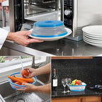 Collapsible Microwave Splatter Cover, 10.5 Inch, Microwave Plate Cover With Steam Vent (green)