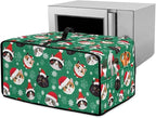 Christmas Decorations Countertop Convection Oven Cover Dust-Proof Toaster Oven Cover with Pockets, Countertop Convection Oven Protector, S, Christmas Hat Cat Paw Snowflake Green