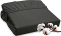ROYALE LINENS 300 Thread Count 100% Long Staple Combed Cotton Fitted Sheet Twin - Super Soft Deep Pocket Bottom Sheet - Fitted Sheets Only - Elastic Sheets (Twin, Black)