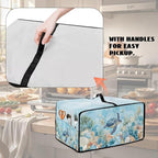 Air Fryer Toaster Oven Cover with Pockets, Dustproof Electrical Appliance Cover for Kitchen Countertop, S, 14.5 x 18.5 x 9 Inches, Sea Turtle Seashell Coral Reef Blue