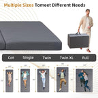 Foldable Memory Foam Mattress - 3 Inch Twin XL Waterproof Collapsible Mattress with Washable Cover, Portable Guest Bed Pad, Sleeping Mat for Travel RV Camping Yoga, Non-Slip Bottom,80"x38"x3"