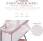 BabyBond Baby Bassinet, 3 in 1 Bassinet Bedside Sleeper with Washable Soft Mattress and Sheet, 6 Height Adjustable Bedside Crib, 4-Sided Mesh Bedside Bassinet for Baby