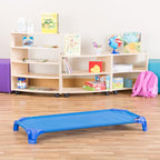 Sprogs Deluxe Heavy Duty Toddler 40"L Stackable Daycare Cot with Easy Lift Corners Cots for Preschool Kids Sleeping, Resting, and Naptime, SPG-16134-18PK, Blue (Pack of 18)