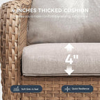 10-Piece Outdoor Patio Cushion Set - Fade & Water Resistant with Removable Olefin Cover, 22x24x4 Inch Memory Foam Cushions for Wicker Sectional Sofa – Beige/Crescent