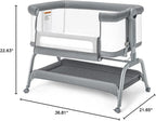 BabyBond Baby Bassinet, 3 in 1 Bassinet Bedside Sleeper with Washable Soft Mattress and Sheet, 6 Height Adjustable Bedside Crib, 4-Sided Mesh Bedside Bassinet for Baby
