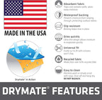 Drymate Premium Luxury Shelf & Drawer Liner, Thick Cushioned Fabric, Non-Adhesive, Absorbent, Waterproof, Slip-Resistant, Liners for Kitchen Cabinets, Cupboards (USA Made)(12”x59”)(24-Pack)(Indigo)