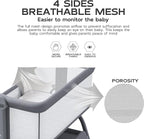 BabyBond Baby Bassinet, 3 in 1 Bassinet Bedside Sleeper with Washable Soft Mattress and Sheet, 6 Height Adjustable Bedside Crib, 4-Sided Mesh Bedside Bassinet for Baby
