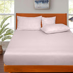 ROYALE LINENS 300 Thread Count 100% Long Staple Combed Cotton Fitted Sheet King - Super Soft Deep Pocket Bottom Sheet - Fitted Sheets Only - Elastic Sheets (King, Lavender)