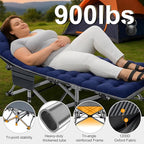 ABORON Camping Cot for Adult 28" Extra Wide, 2PK Heavy-Duty 1200D Oxford Cot for Sleeping, Portable Folding Camp Bed with Mat & Carry Bag