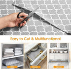 Shelf and Drawer Liner for Kitchen Cabinets Non-Adhesive, Strong Grip Non-Slip Thickened Cabinet Liners for Shelves, Waterproof Mats for Dresser Cupboard, Gray, 17 in x 10 Feet