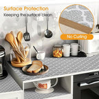Shelf and Drawer Liner for Kitchen Cabinets Non-Adhesive, Strong Grip Non-Slip Thickened Cabinet Liners for Shelves, Waterproof Mats for Dresser Cupboard, Gray, 17 in x 10 Feet