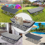 ABORON Camping Cot for Adult 28" Extra Wide, 2PK Heavy-Duty 1200D Oxford Cot for Sleeping, Portable Folding Camp Bed with Mat & Carry Bag